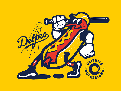 hotdog batter branding cartoon character design font handlettering logo mascot milb mlb old cartoon sports design sports logo type vintage