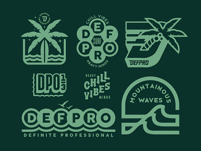 chill vibes badges branding chill design font handdraw logo outdoors surf type vibes vintage waves