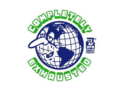 completely exhausted covid 19 earth fatline font illustation old cartoon swagger type vintage