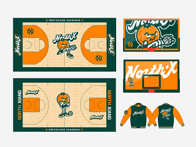 the court STUFF basketball basketball court court cute design font jacket league mascot old cartoon orange sports sports logo type vintage youth