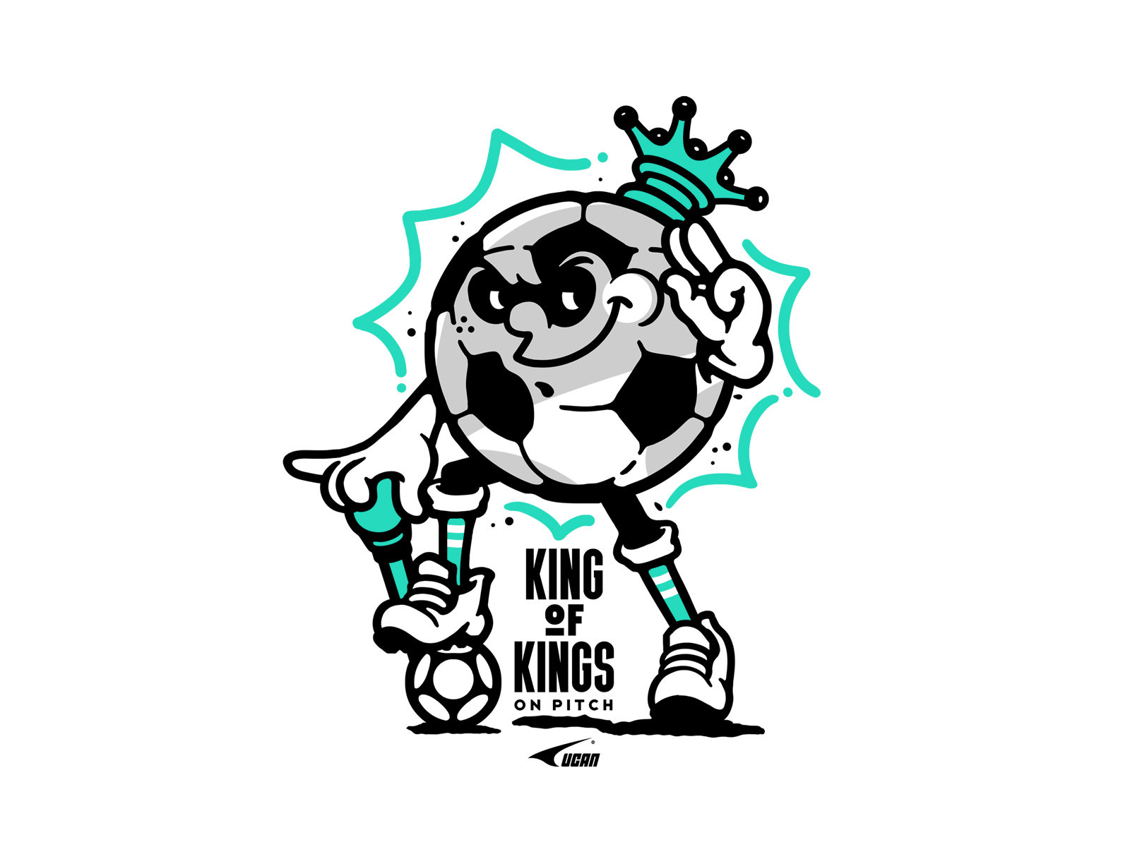 KINGofKINGS athletic sports field pitch king gear football soccer illustration vintage font mascot