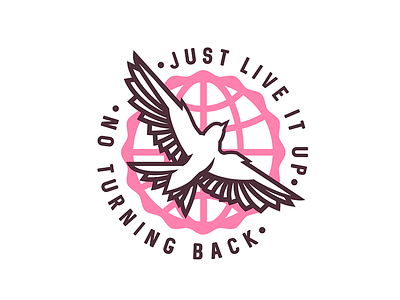 live it up bird font icon logo mascot