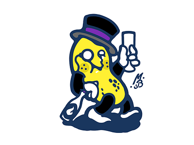 mr.fatnut ass boy cute fat fatline font handdraw logo mascot old cartoon peanut type
