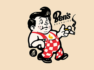fatboy ass boy cute fat fatline font handdraw logo mascot old cartoon swagger type