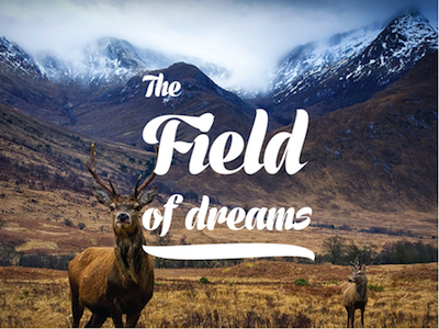 The Field of Dreams deer dreams field logo mountains prime script