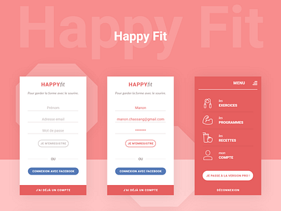 Happyfit app app app design design typography ui ux ux ui