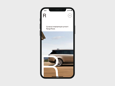 Range Rover auto car design grid minimal typography ui web