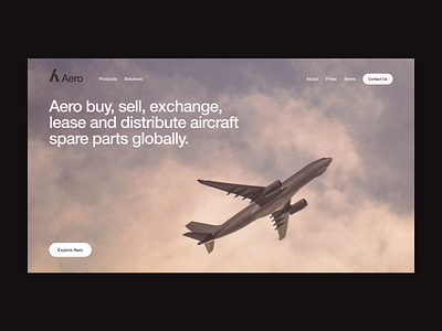 Aero Consulting Concept air aircraft corporate grid hero minimal typography ui web