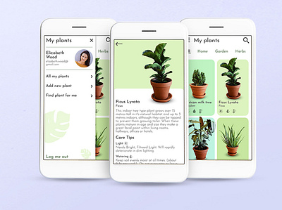 Plant app app application mobile plant prototype ui ux wireframe