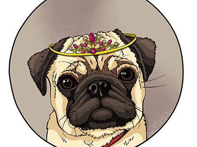 Pug Queen! illustration pug