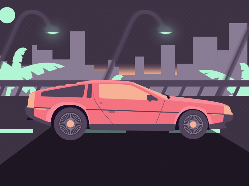 DeLorean 70s delorean hotline miami oldschool retro synthwave vintage