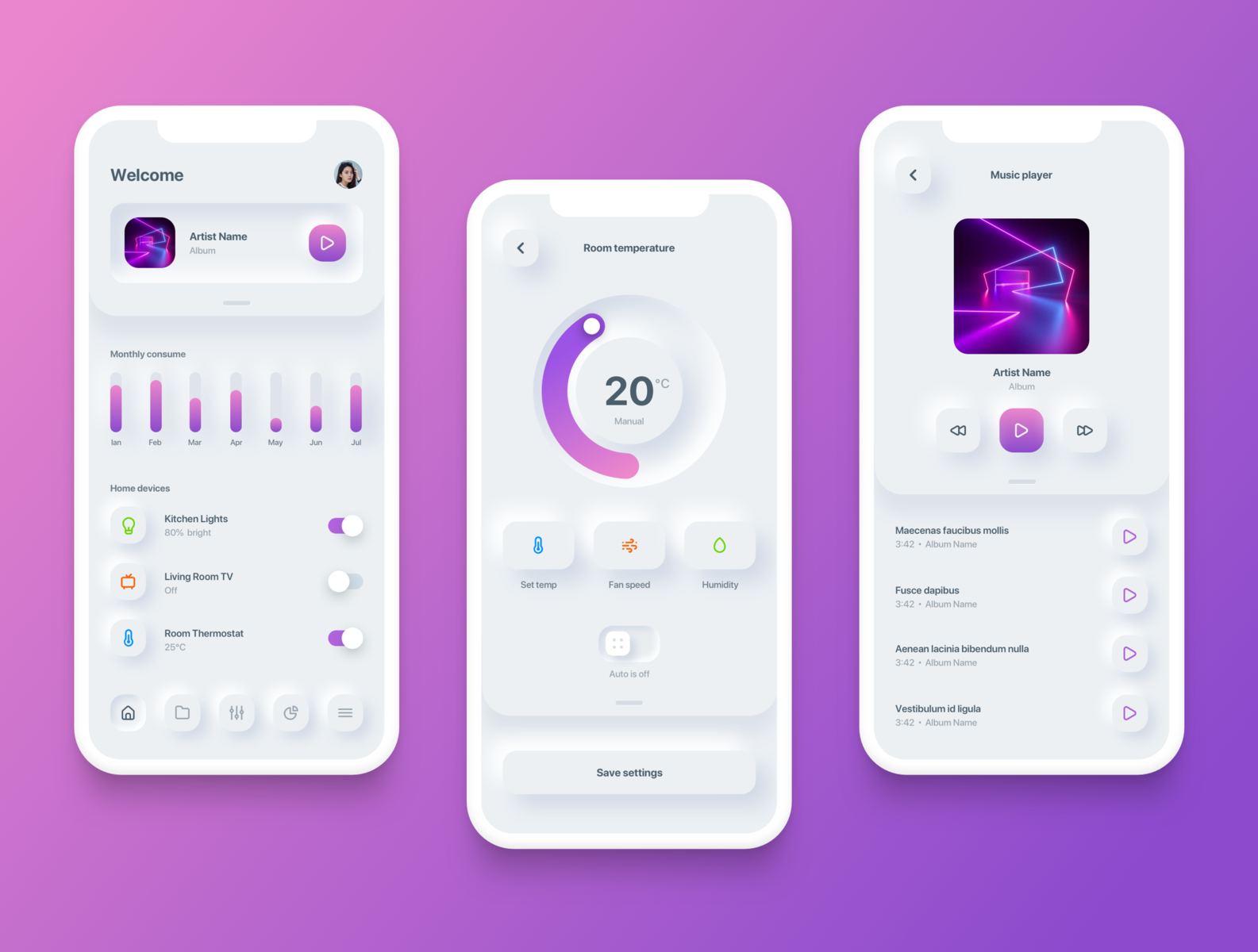 Neumorphic Smart Home by Cosmin Georgian on Dribbble