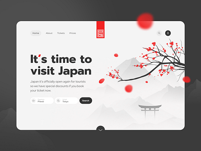 Flights to Japan illustration japan travel ui web