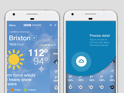 Weather app onboarding explorations