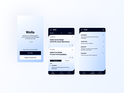 Wolla App app translator ui ux