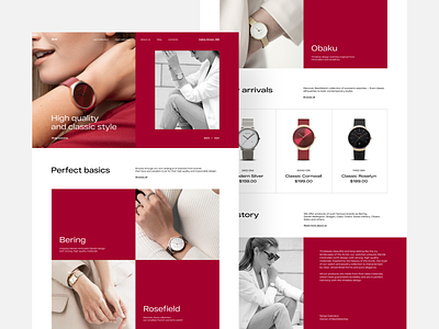 #watch store classic design e-commerce ecommerce grid minimal ui uidesign ux visual design watches web web design webdesign website design