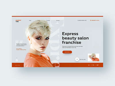 Haircut Time beauty design franchise typography ui web website