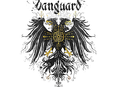 Illustration for metal band bam band brno eagle illustration logo metal twoheaded vanguard