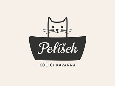 Logo for Cat Café Pelíšek café cat cute cz logo pelíšek