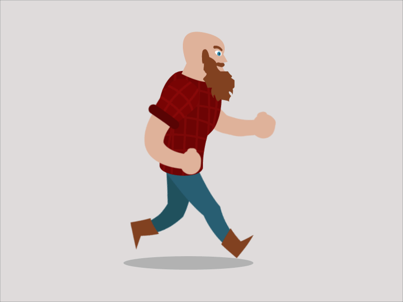 Beardman angry walk animation beard flat gif illustration walking sequence