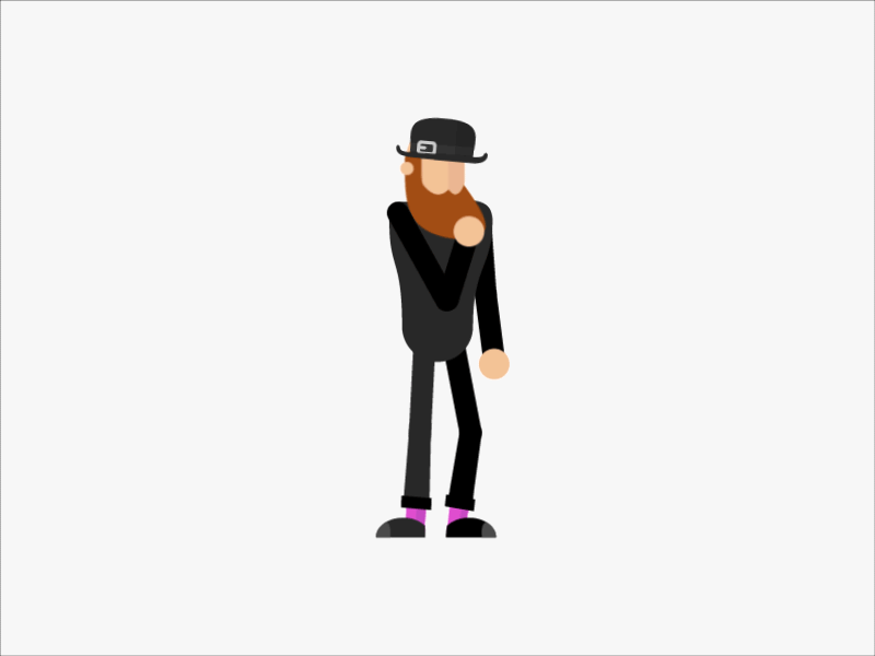 Lanky Beard Dude animation beard bouncy character gif