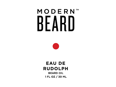 Eau De Rudolph Limited Edition Beard Oil Label design holiday joke label minimal product typography white