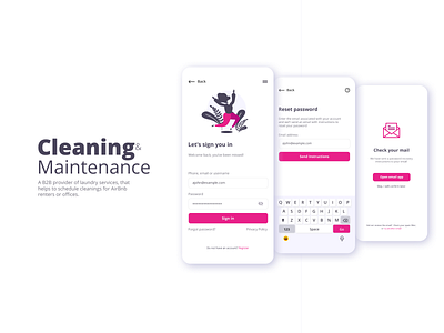 Cleaning & Maintenance App UI Design mobile app mobile design mobile ui ui ui design uiux user experience design user interface desing ux uxdesign