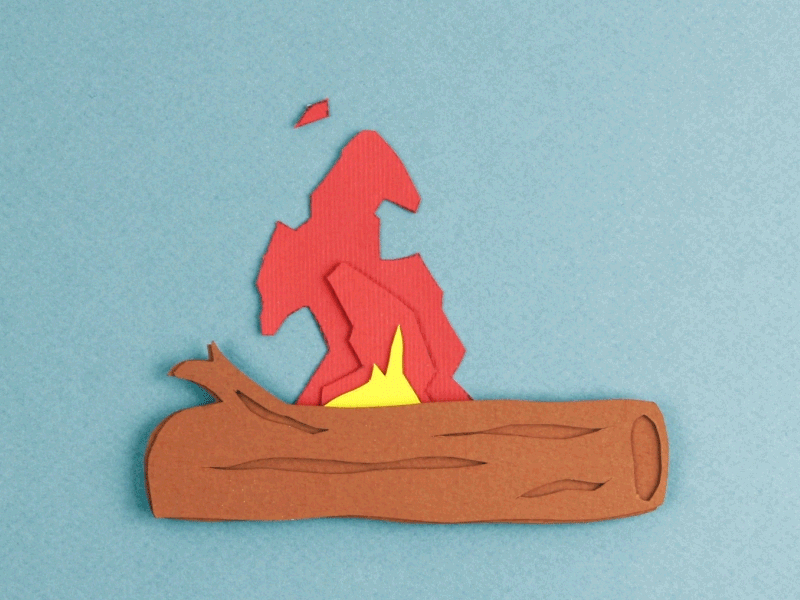 Paper Fire animation camping fire paper stopmotion
