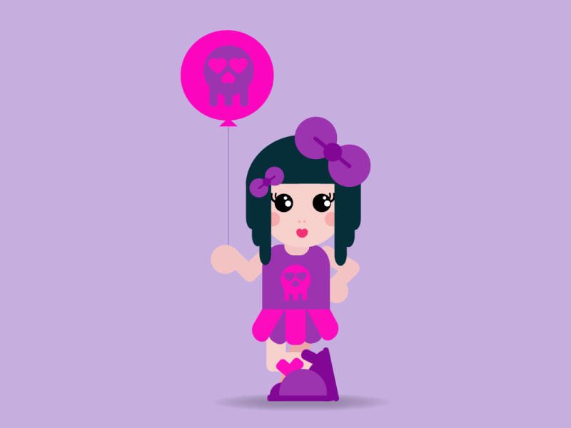 Girl with a balloon aftereffets animation flatanimation illustration