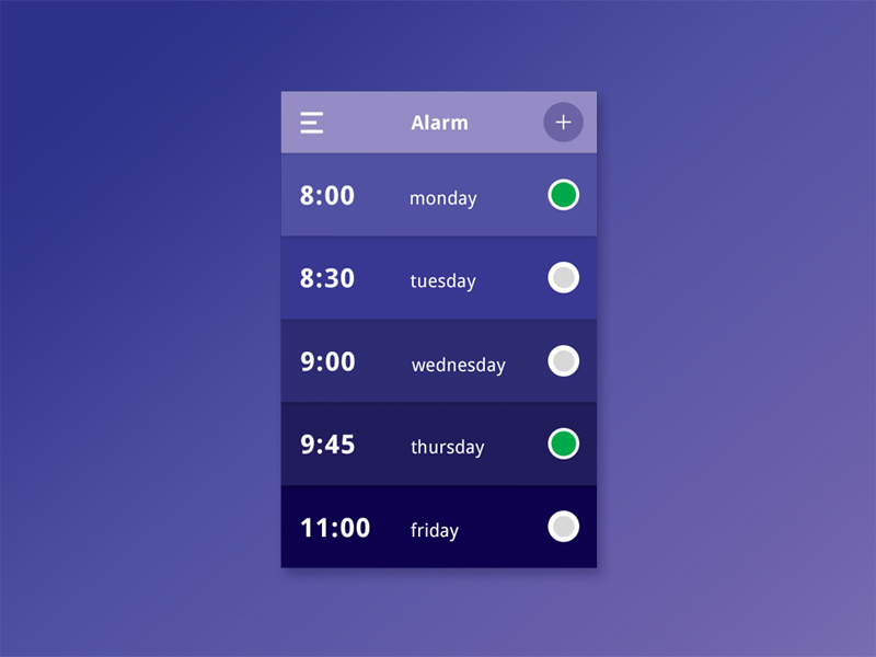Daily UI 13 Alarm clock interface by Nico Maitrot on Dribbble