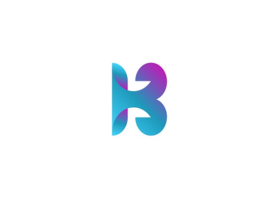 Letter B blue creative gradient color icon icon app illustration letter b logo design logotype mark minimal modern logo monogram pink typogaphy vector