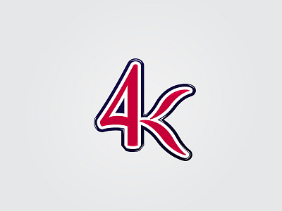 4k 2020 4k app followers icons instagram letter k logotype mascot modern design number 4 sticker stickers tail typogaphy