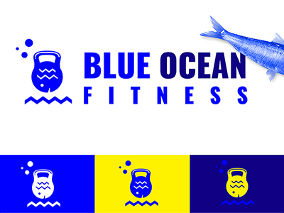Logo concept for Blue Ocean gym gym logo logo
