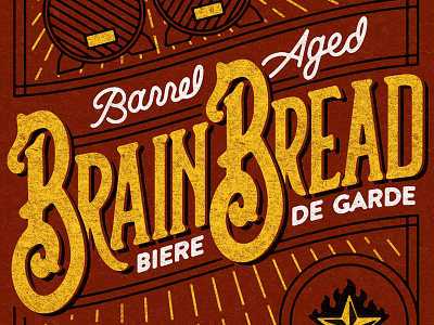 Brain Bread beer branding design illustration label