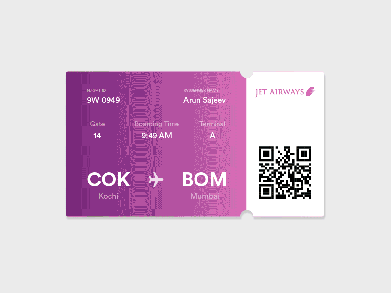 Daily UI #024 Boarding Pass | You shall not pass airways block dailyui denied flight gandalf the grey lord of the rings material ripple effect nerd pass qr code scanner
