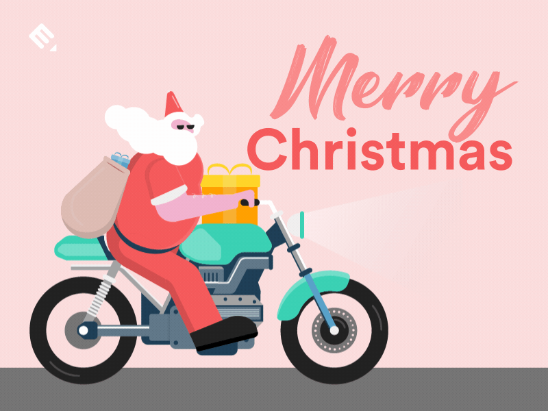 Happy Christmas 2017 animation bike christmas design gif gift delivery gift sack gifts merry santa xmas