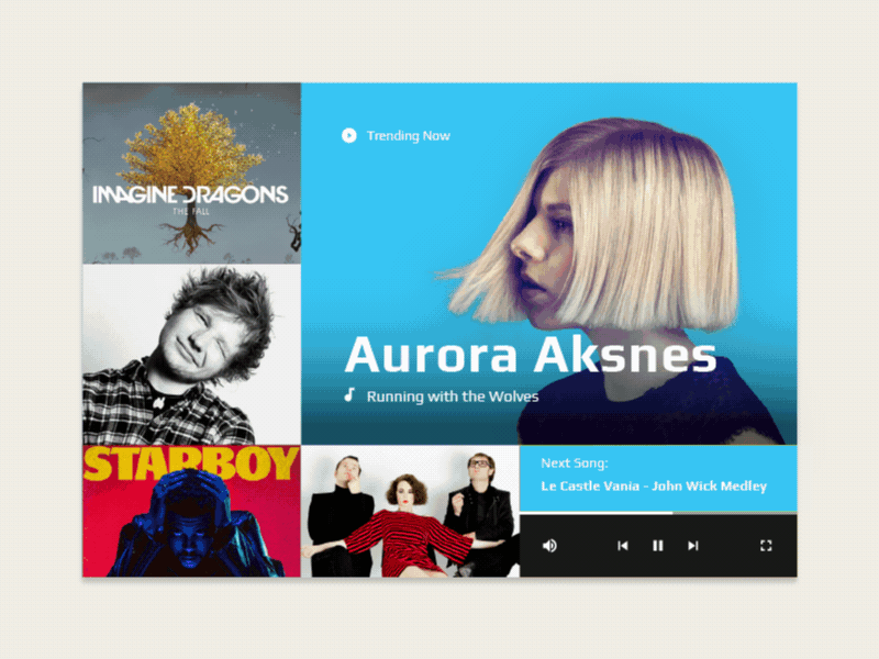Music Player UI inspired by Mondrianism animations colorful gif metro mondrianism music music player simple songs transition ui vibrant