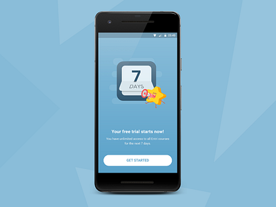 Get Started Page android announcement app calendar days design free trail material design start now ui ux