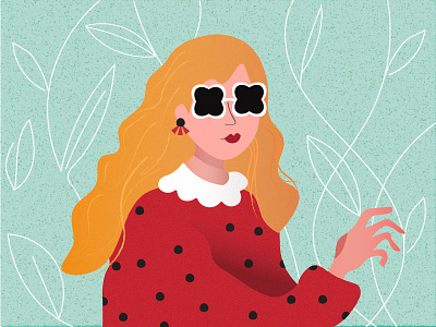 Fashion style Girl character design dribbble fashion girl illustration red style ui ui design user experience vector web design