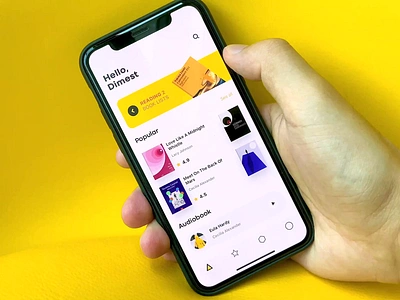 2℃ Reading animation app book card clean dimest motion reading ui ux