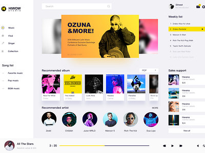 Music player by Dimest on Dribbble