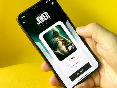 Movie 2.0 animation app card clean dark dimest flame joker motion movie ui ux