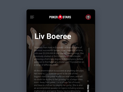 Team Pro Poker Stars app branding design flat minimal typography ui ux web website