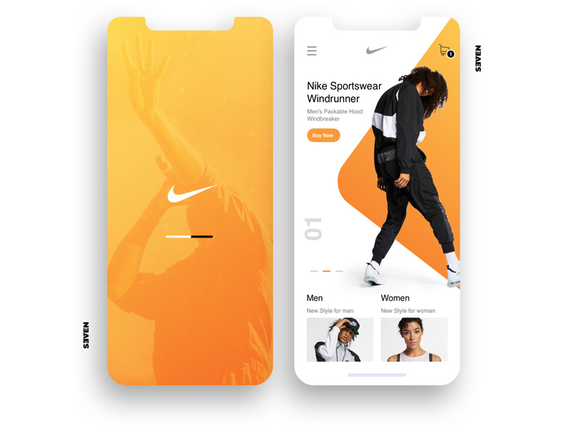 UI Nike Design Sportswear clean mobile ios identity illustrator lettering illustration animation vector typography icon flat app logo website web ux branding ui design