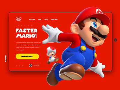 Super Mario Run Web Interfase design illustration ui vector web website