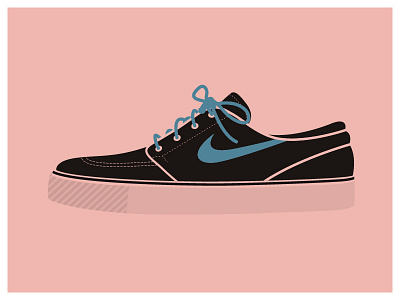 Nike SB Janoski flat illustration janoski minimal nike shoe simple skateboarding sneaker