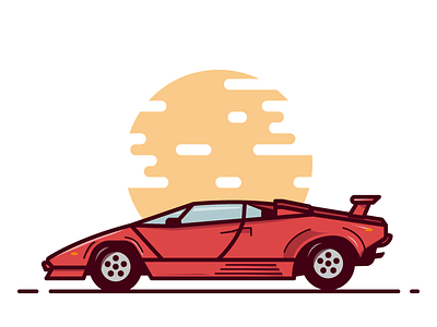 Lamborghini Countach car countach design graphic illustration lamborghini lineart simple