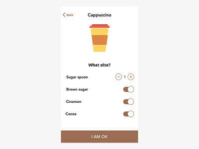 Coffe App concept app clean food interface minimal mobile sketch ui ux ﬂat