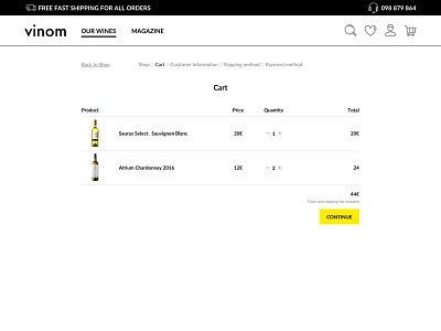 Vinom wine store design bottle cart ecommerce edit flat minimal shop ux website wine
