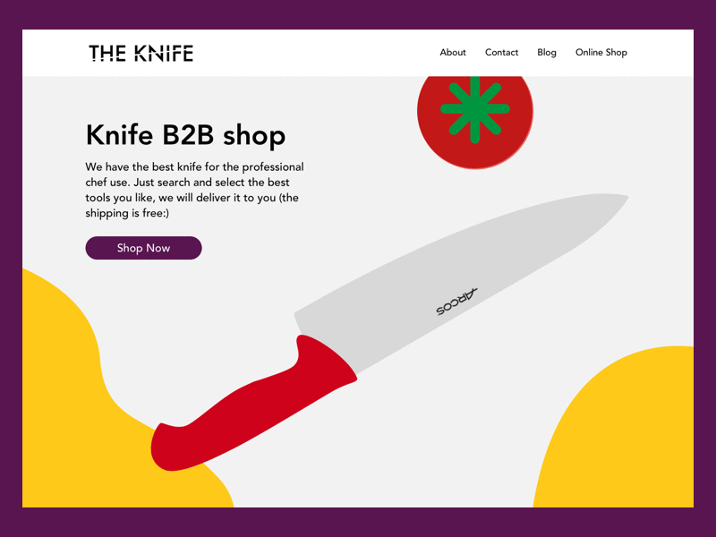 kitchen knife shop app clean ecommerce knife minimal mobile post sale ui ux ﬂat